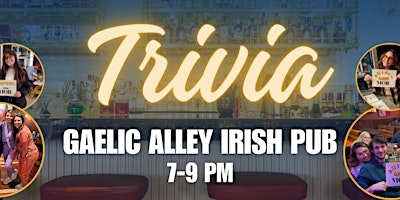 Primaire afbeelding van TRIVIA @GAELIC ALLEY IRISH PUB