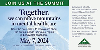 Imagen principal de East Texas Mental Health Summit