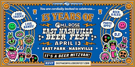 Image principale de 13th East Nashville Beer Fest presented by M.L. Rose Craft Beer & Burgers