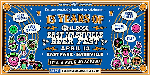 Imagem principal de 13th East Nashville Beer Fest presented by M.L. Rose Craft Beer & Burgers