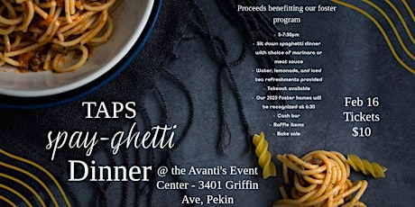 TAPS Foster Fundraiser: 'Spay'ghetti Dinner primary image