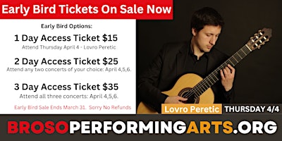 Primaire afbeelding van Brownsville Guitar Festival - Lovro Peretić - Thursday April 4.