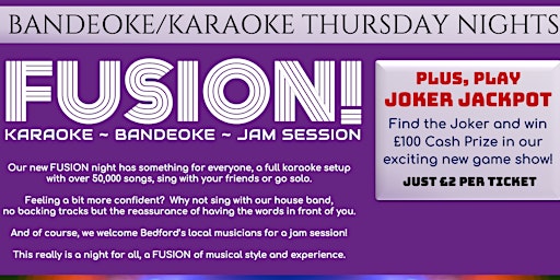 Imagem principal do evento FUSION! Karaoke, Bandeoke, Jam Night