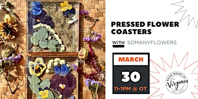 Imagem principal do evento Pressed Flower Coasters w/SoManyFlowers