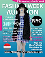 Primaire afbeelding van NYFW SHOW AUDITION - PETITE FEMALE - SUNDAY LIVE MEETING GUIDE