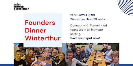 Primaire afbeelding van Founders Dinner: Winterthur 19.03.2024