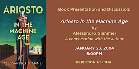 "Ariosto in the Machine Age": A book Presentation and Discussion primary image