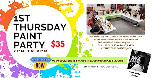 1st Thursdays Paint and Sip Party primary image