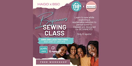 Beginner's Sewing Class - Help A Girl Out x Big Sisters Club primary image