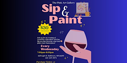 Imagem principal do evento Sip Chill& Paint Wednesdays