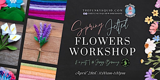 Hauptbild für Spring Felted Flowers Workshop @ Frogg Brewing