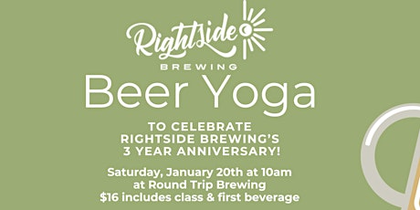 Hops & Flow Beer Yoga at Round Trip Brewing to celebrate Rightside Brewing! primary image