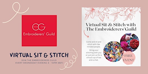 Primaire afbeelding van Virtual Sit and Stitch with The Embroiderers' Guild (Wed Evening)