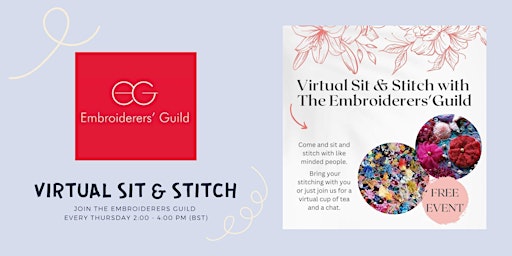 Imagem principal do evento Virtual Sit and Stitch with The Embroiderers' Guild