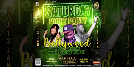 Saturday Bollywood Night at The Nashaa Club primary image
