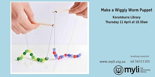 Immagine principale di Make a Wiggly Worm Puppet at Korumburra library 