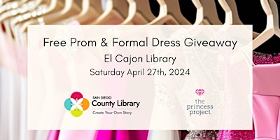 Imagen principal de 2024 El Cajon County Library Pop-Up Prom & Formal Dress Giveaway