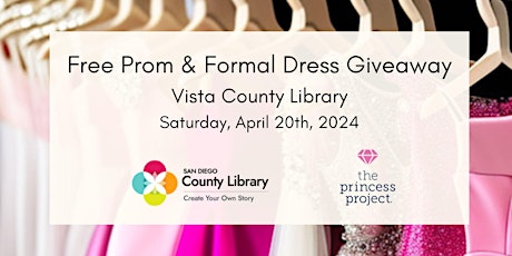 2024 Vista County Library Pop-Up Prom & Formal Dress Giveaway