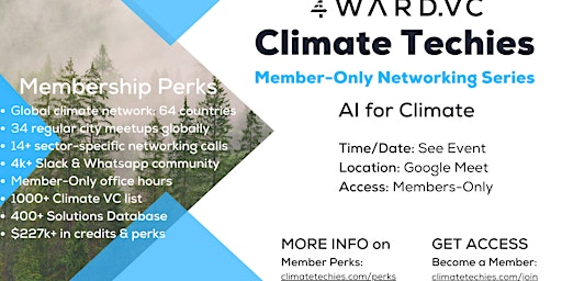 Climate Techies Networking: AI for Climate & Sustainability primary image