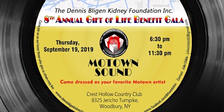 8th Annual Dennis Bligen Kidney Foundation Benefit Gala-Thursday, SEPT.19, 2019       ~MOTOWN SOUND ~ primary image