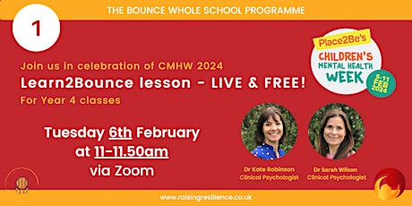 1. Learn2BOUNCE FREE live lesson for Years 4 classes - Tuesday 6th Feb 11am primary image