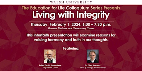 Imagen principal de Living with Integrity Interfaith Lecture