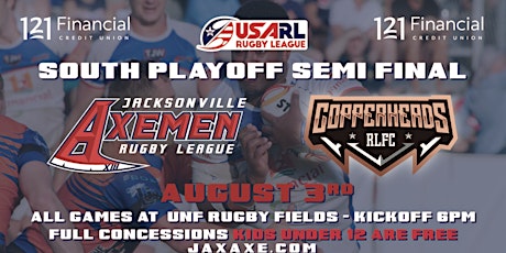 USARL South Playoffs: Jacksonville Axemen vs SW FL Copperheads