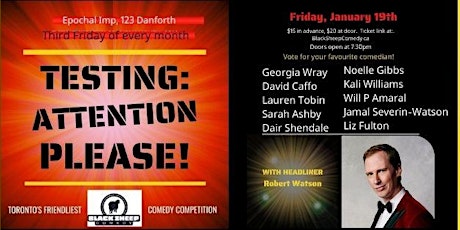 Imagen principal de TESTING: ATTENTION PLEASE! Toronto's Friendliest Comedy Competition