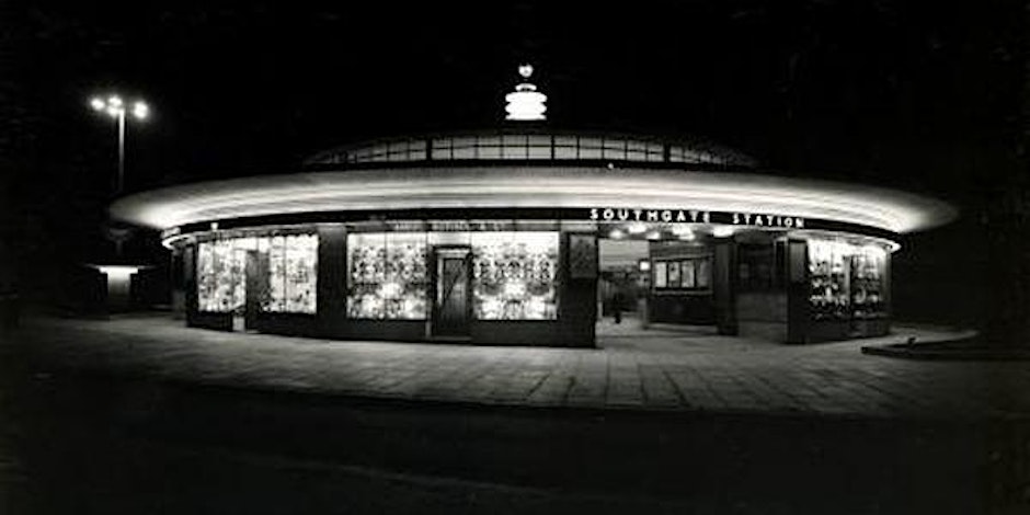 southgate station viewed after dark