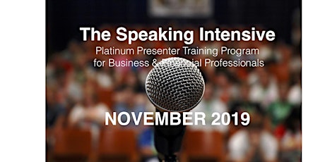 The Speaking Intensive November 2019 primary image