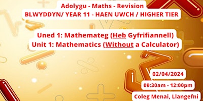 Sesiynau Adolygu TGAU Mathemateg - Maths GCSE Revision Sessions primary image