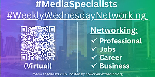 Imagem principal do evento #MediaSpecialists Virtual Job/Career/Professional Networking #Houston #IAH