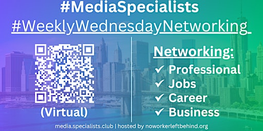 Primaire afbeelding van #MediaSpecialists Virtual Job/Career/Professional Networking #NewYork #NYC