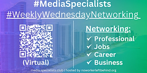 Imagem principal do evento #MediaSpecialists Virtual Job/Career/Professional Networking #Miami