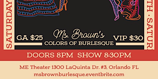 Primaire afbeelding van Ms. Brown's Colors of Burlesque - The Summer Spectacular Show