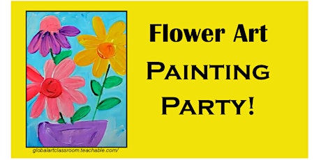 Painting Party Flower Canvas