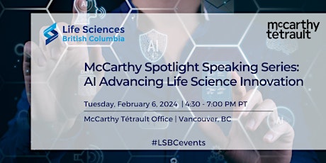 Imagem principal do evento McCarthy Spotlight Speaking Series: AI Advancing Life Science Innovation