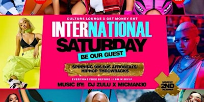 Imagem principal do evento International Saturday @ Culture Lounge