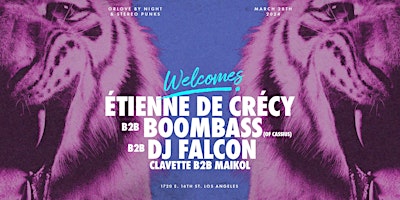 Étienne de Crécy b2b DJ Falcon b2b Boombass primary image
