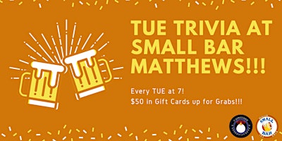 Hauptbild für Tuesday General Knowledge Trivia at Small Bar Matthews