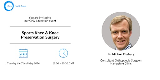 Imagen principal de FREE CPD Education Session: 'Sports Knee & Knee Preservation Surgery'