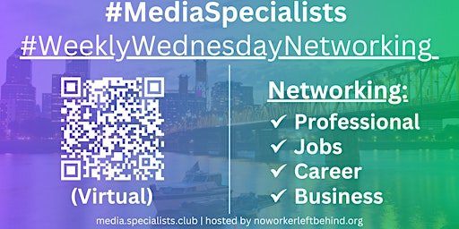 Imagem principal do evento #MediaSpecialists Virtual Job/Career/Professional Networking #Portland