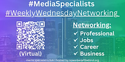 Primaire afbeelding van #MediaSpecialists Virtual Job/Career/Professional Networking #Detroit