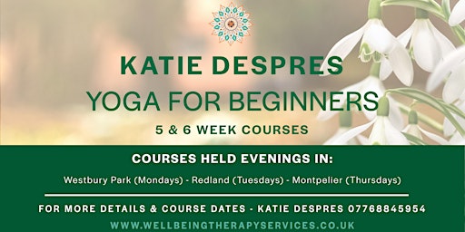 Image principale de Yoga for Beginners 6 Week Cours @Personal Space Gym, Redland  Bristol  BS6