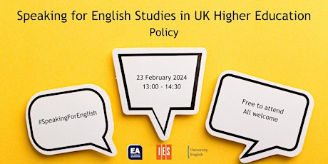 Speaking for English Studies in UK HE: Policy primary image