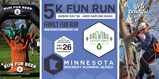 Immagine principale di Arbor Day 5k + Kids Sapling Dash | 2024 MN Brewery Running Series 