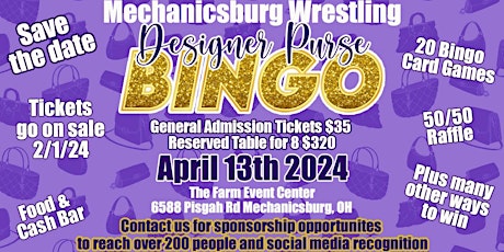 Designer Purse Bingo - Wrestling Fundraiser