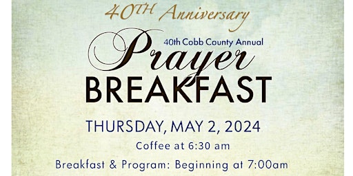 Image principale de Cobb County Prayer Breakfast 2024