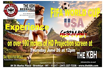 World Cup - Germany V USA at the KBH primary image