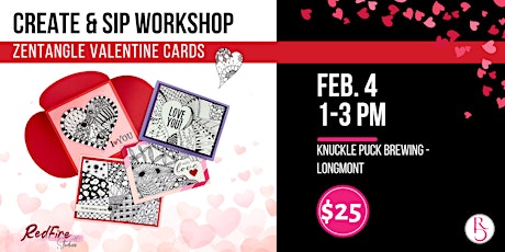 Zentangle Valentine Cards - Create & Sip Workshop primary image